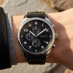 Hugo Boss View 1513987 44mm Men’s Chronograph Watch – Black Dial & Black Genuine Leather Strap