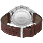 Hugo Boss View 1513988 44mm Men’s Chronograph Watch – Red Dial & Brown Leather Strap