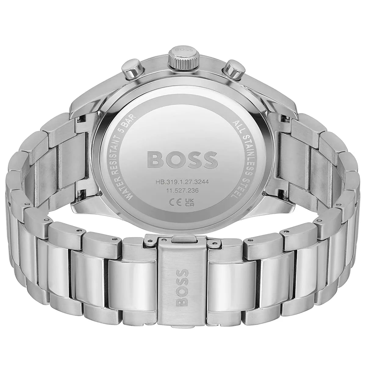 Hugo Boss View 1513989 44mm Men’s Chronograph Watch – Blue Dial & Silver-tone Stainless Steel Link Bracelet