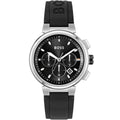 Hugo Boss One 1513997 44mm Men’s Chronograph Watch – Black Sunray Dial & Black Silicone Strap
