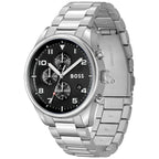 Hugo Boss View 1514008 44mm Men’s Chronograph Watch – Black Dial & Silver-tone Stainless Steel Link Bracelet