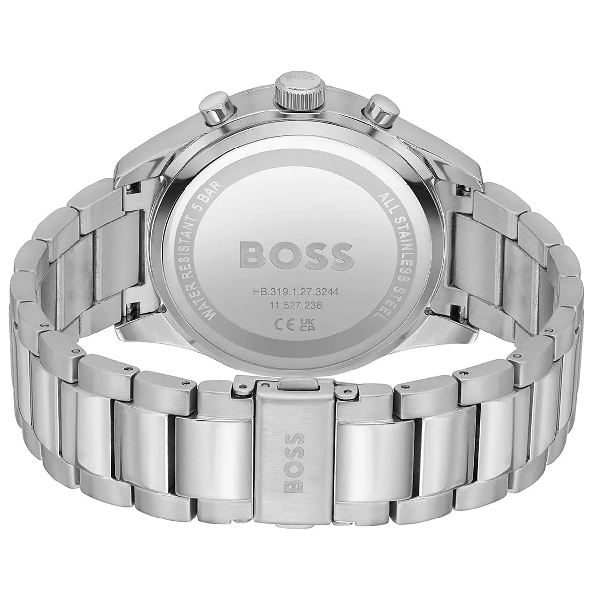 Hugo Boss View 1514008 44mm Men’s Chronograph Watch – Black Dial & Silver-tone Stainless Steel Link Bracelet