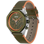 Hugo Boss Cloud 1514018 44mm Men’s Chronograph Watch – Green Dial & Green Genuine Leather Strap
