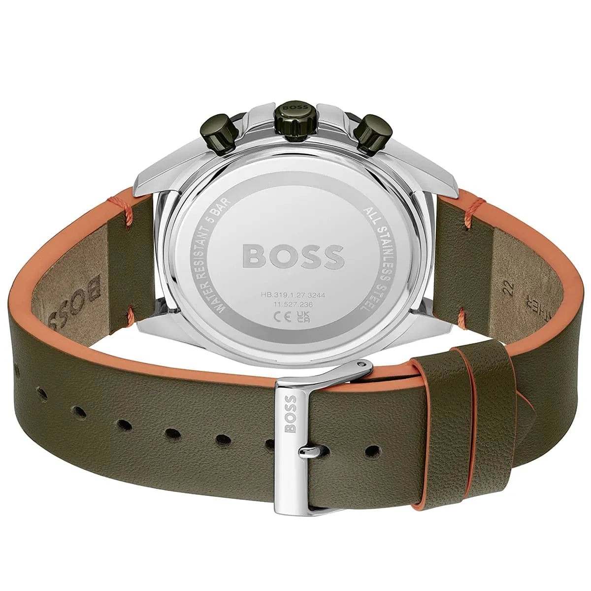 Hugo Boss Cloud 1514018 44mm Men’s Chronograph Watch – Green Dial & Green Genuine Leather Strap