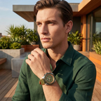 Hugo Boss Cloud 1514018 44mm Men’s Chronograph Watch – Green Dial & Green Genuine Leather Strap