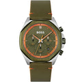 Hugo Boss Cloud 1514018 44mm Men’s Chronograph Watch – Green Dial & Green Genuine Leather Strap