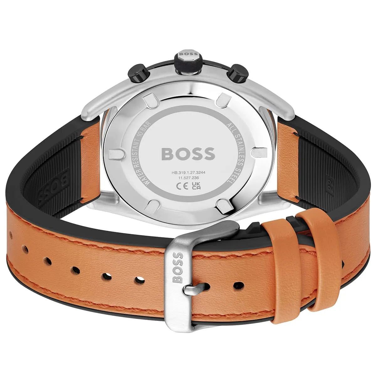Hugo Boss Centre Court 1514025 44mm Men’s Chronograph Watch – Black Dial & Orange Rubber Strap