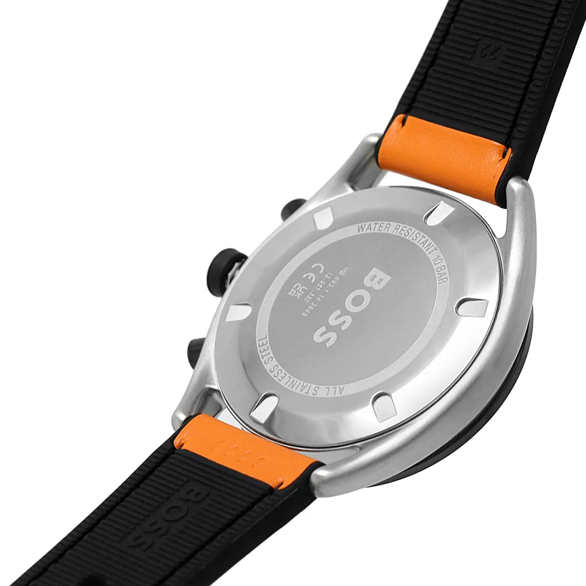 Hugo Boss Centre Court 1514025 44mm Men’s Chronograph Watch – Black Dial & Orange Rubber Strap