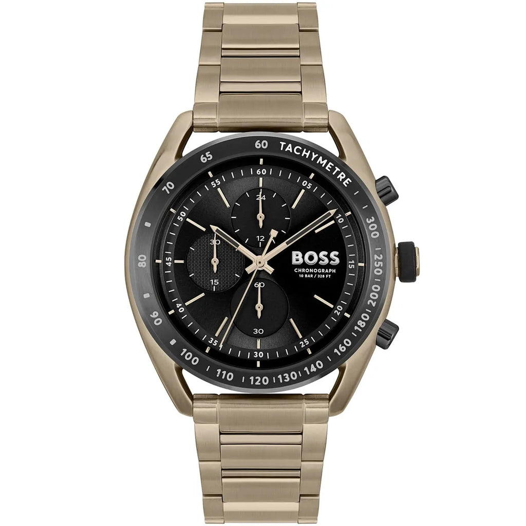 Hugo Boss Centre Court 1514027 44mm Men’s Chronograph Watch – Black Dial & Gold-tone Stainless Steel Link Bracelet