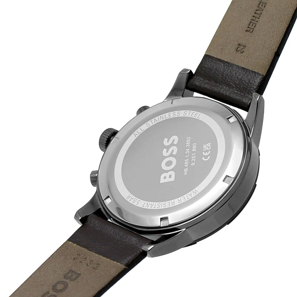 Hugo Boss Solgrade 1514030 44mm Men’s Solar Watch – Blue Dial & Brown Genuine Leather Strap