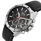 Hugo Boss Troper 1514055 44mm Men’s Chronograph Watch – Black Dial & Black Genuine Leather Strap