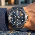 Hugo Boss Troper 1514056 44mm Men’s Chronograph Watch – Blue Dial & Blue Genuine Leather Strap