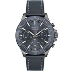Hugo Boss Troper 1514056 44mm Men’s Chronograph Watch – Blue Dial & Blue Genuine Leather Strap
