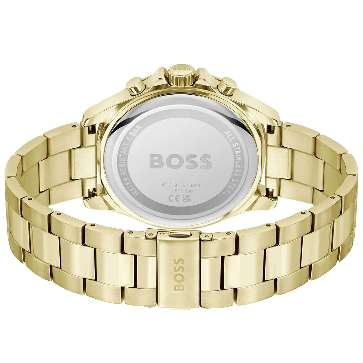 Hugo Boss Runner 1514059 44mm Men’s Chronograph Watch – Gray Dial & Gold-tone Stainless Steel Link Bracelet