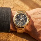 Hugo Boss Runner 1514059 44mm Men’s Chronograph Watch – Gray Dial & Gold-tone Stainless Steel Link Bracelet