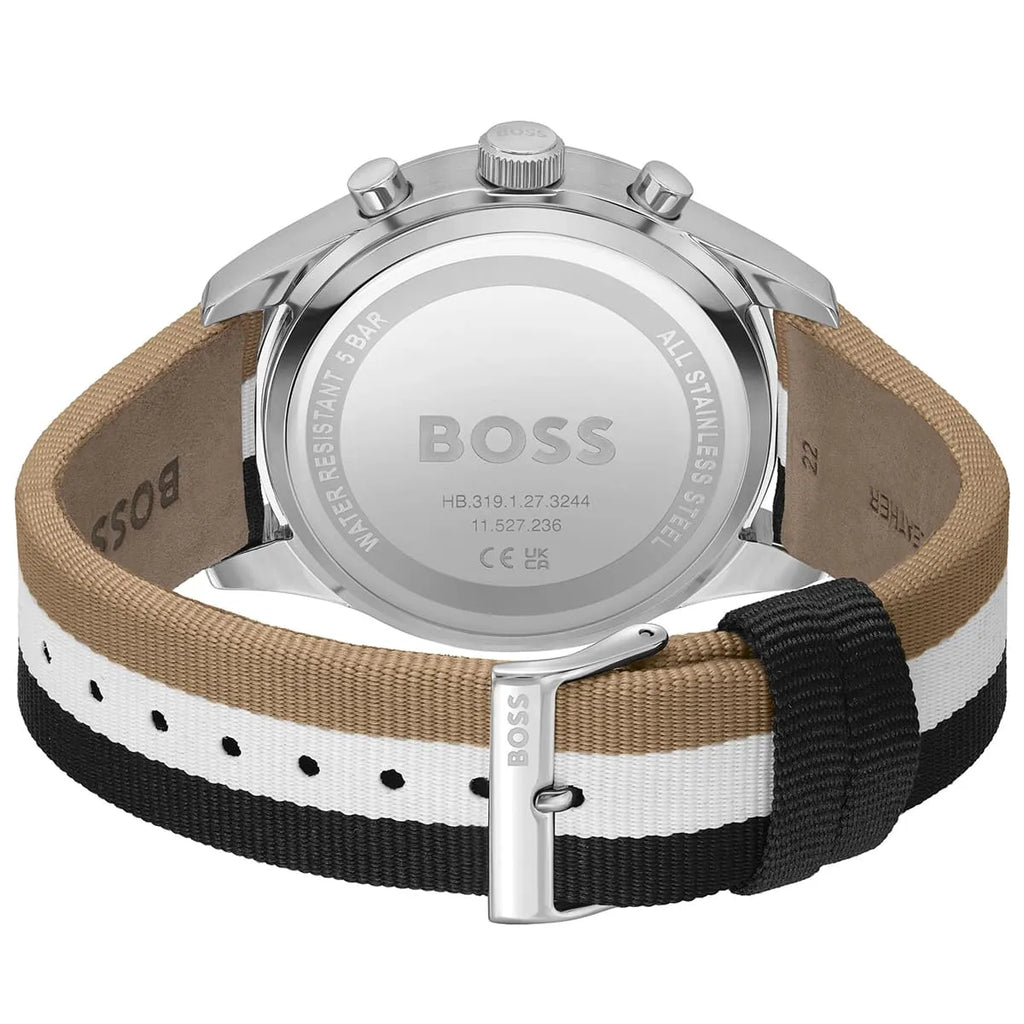 Hugo Boss View 1514062 44mm Men’s Chronograph Watch – Black Dial & Textile Strap
