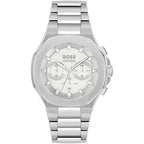 Hugo Boss Taper 1514087 45mm Men’s Chronograph Watch – Silver Sunray Dial & Stainless Steel Bracelet