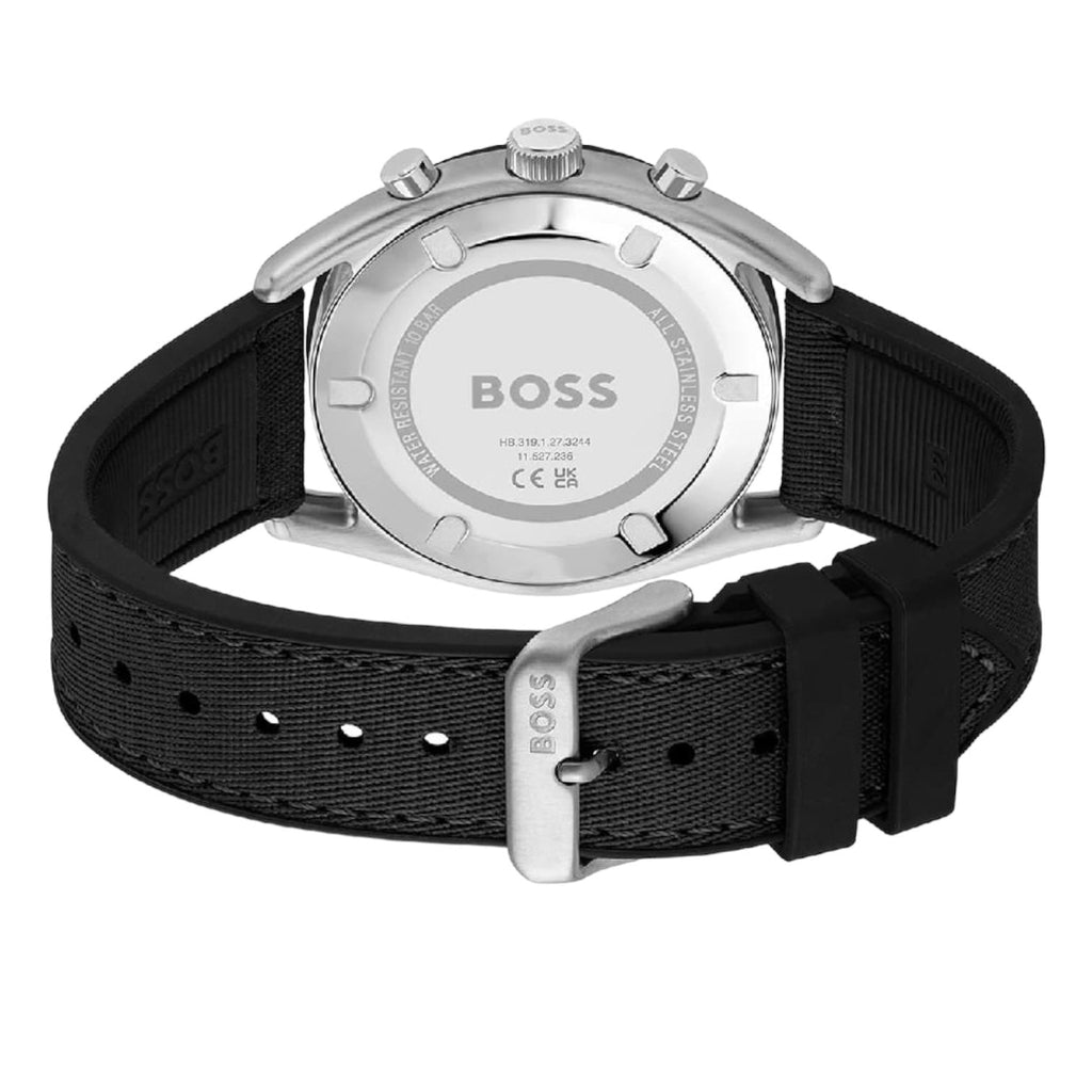 Hugo Boss Top 1514091 44mm Men’s Chronograph Watch – Black Dial & Black Hybrid Strap
