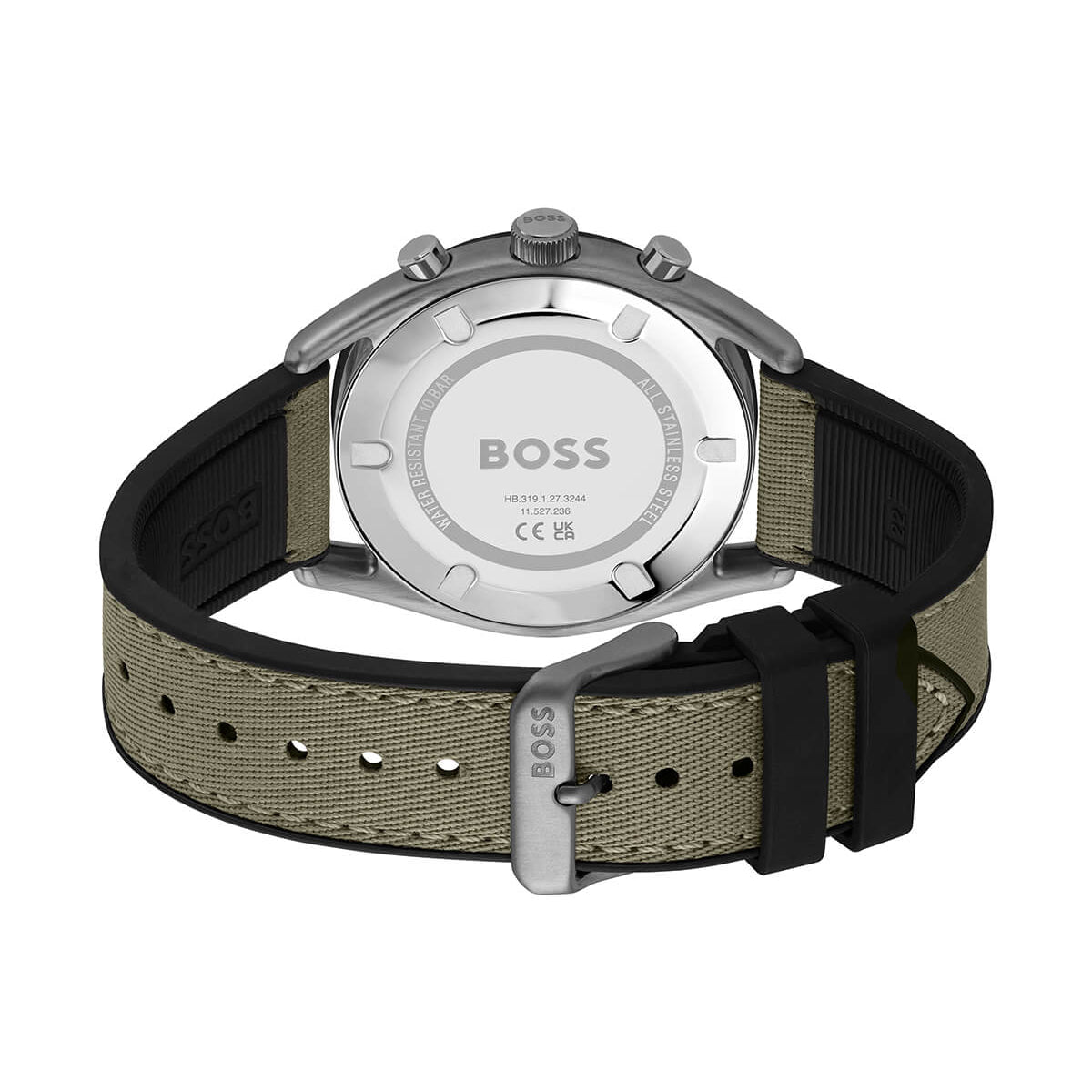 Hugo Boss Top 1514092 44mm Men’s Chronograph Watch – Olive Green Dial & Olive Green Canvas Strap