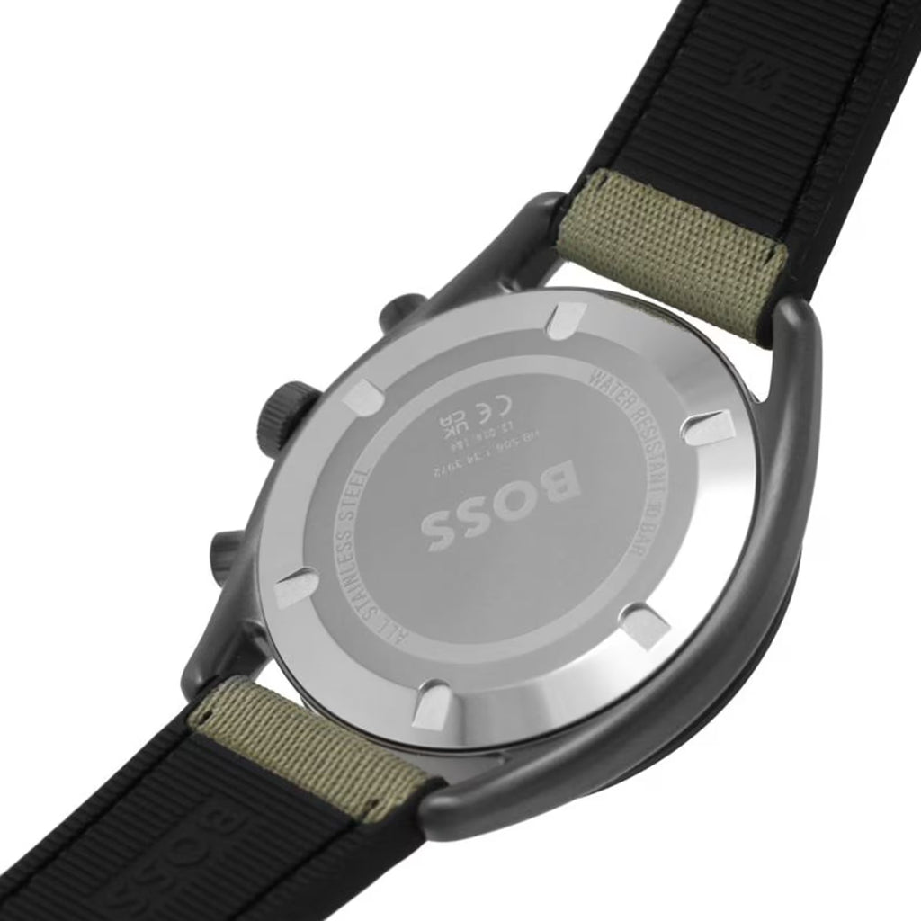 Hugo Boss Top 1514092 44mm Men’s Chronograph Watch – Olive Green Dial & Olive Green Canvas Strap