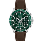 Hugo Boss Troper 1514098 44mm Men’s Chronograph Watch – Green Dial & Brown Genuine Leather Strap