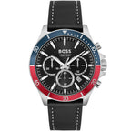 Hugo Boss Troper 1514099 44mm Men’s Chronograph Watch – Black Dial & Black Genuine Leather Strap
