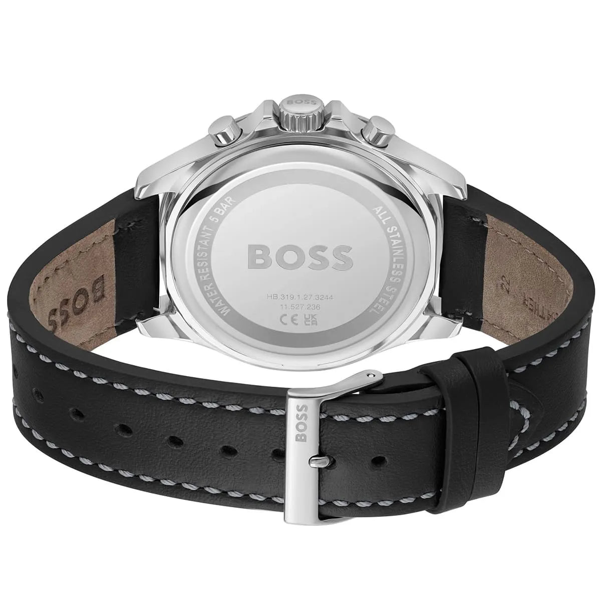 Hugo Boss Troper 1514099 44mm Men’s Chronograph Watch – Black Dial & Black Genuine Leather Strap