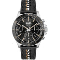 Hugo Boss Troper 1514121 44mm Men’s Chronograph Watch – Black Dial & Black Genuine Leather Strap