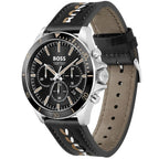 Hugo Boss Troper 1514121 44mm Men’s Chronograph Watch – Black Dial & Black Genuine Leather Strap