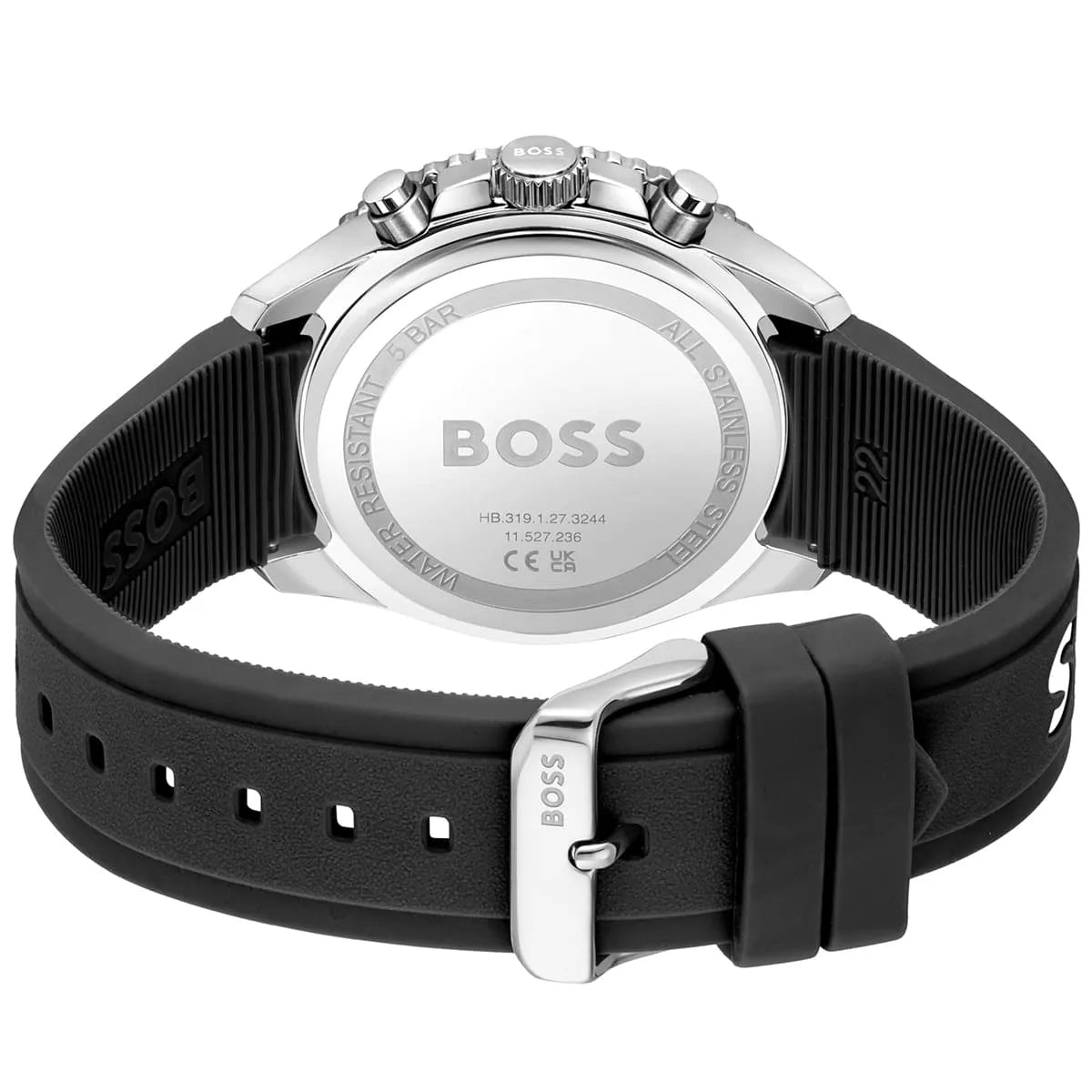 Hugo Boss Runner 1514141 44mm Men’s Chronograph Watch – Black Dial & Black Rubber Strap