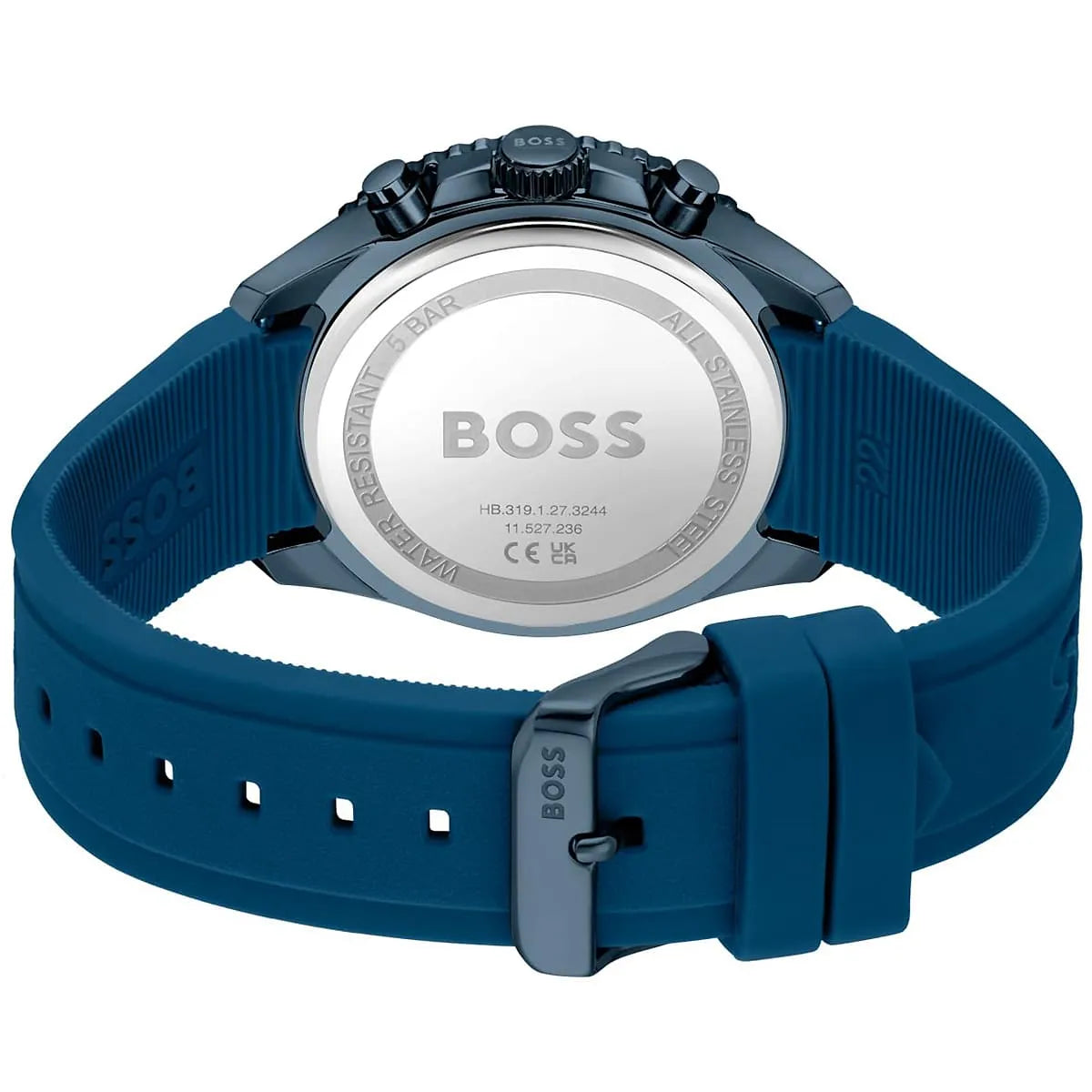 Hugo Boss Volane 1514142 44mm Men’s Chronograph Watch – Blue Dial & Blue Rubber Strap