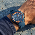 Hugo Boss Volane 1514142 44mm Men’s Chronograph Watch – Blue Dial & Blue Rubber Strap