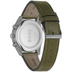 Hugo Boss Sky Traveller 1514148 44mm Men’s Chronograph Watch – Black Dial & Green Genuine Leather Strap