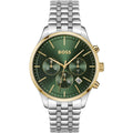 Hugo Boss Avery 1514159 42mm Men’s Chronograph Watch – Green Dial & Silver-tone Stainless Steel Link Bracelet