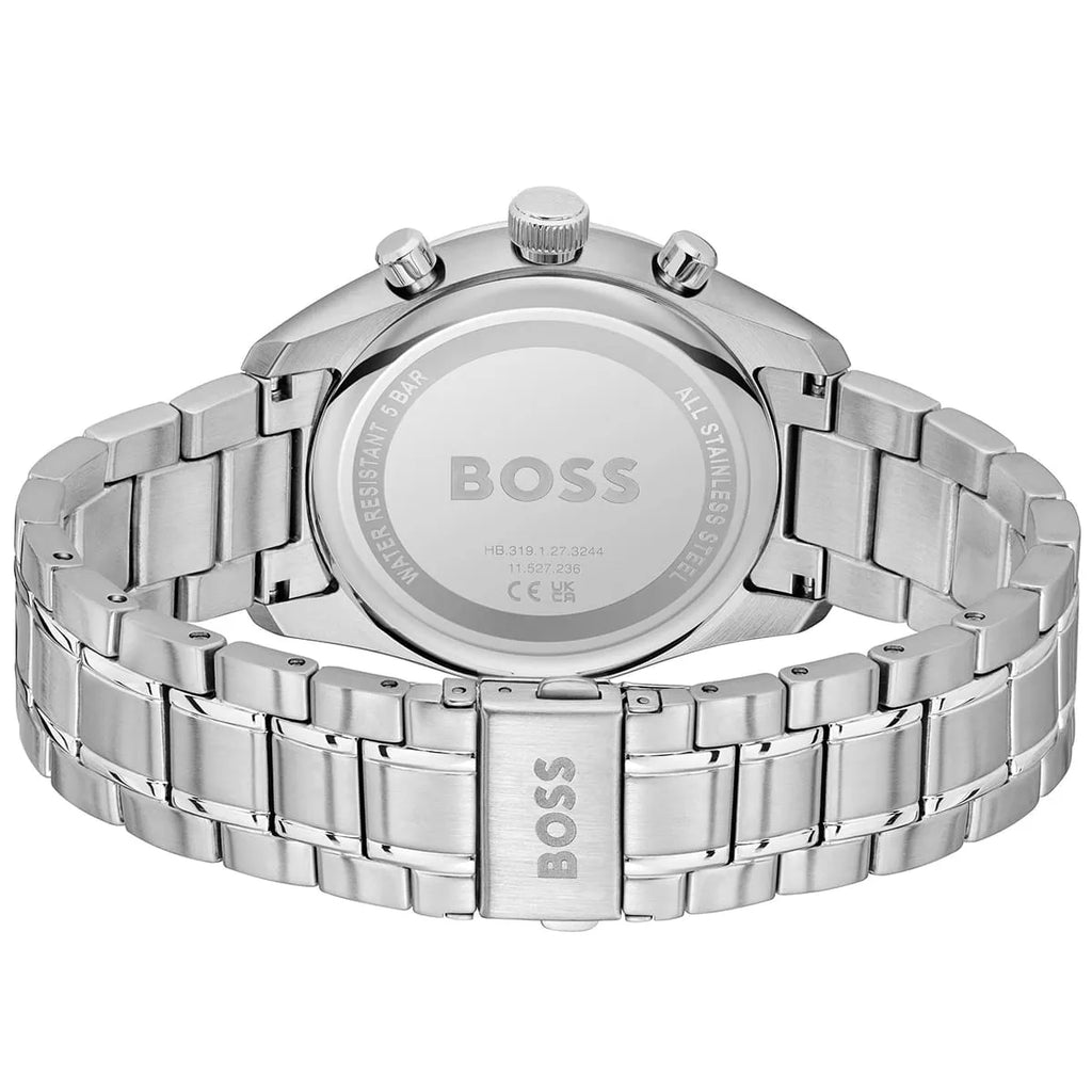 Hugo Boss Grand Prix 1514226 44mm Men’s Chronograph Watch – Blue Dial & Stainless Steel Bracelet