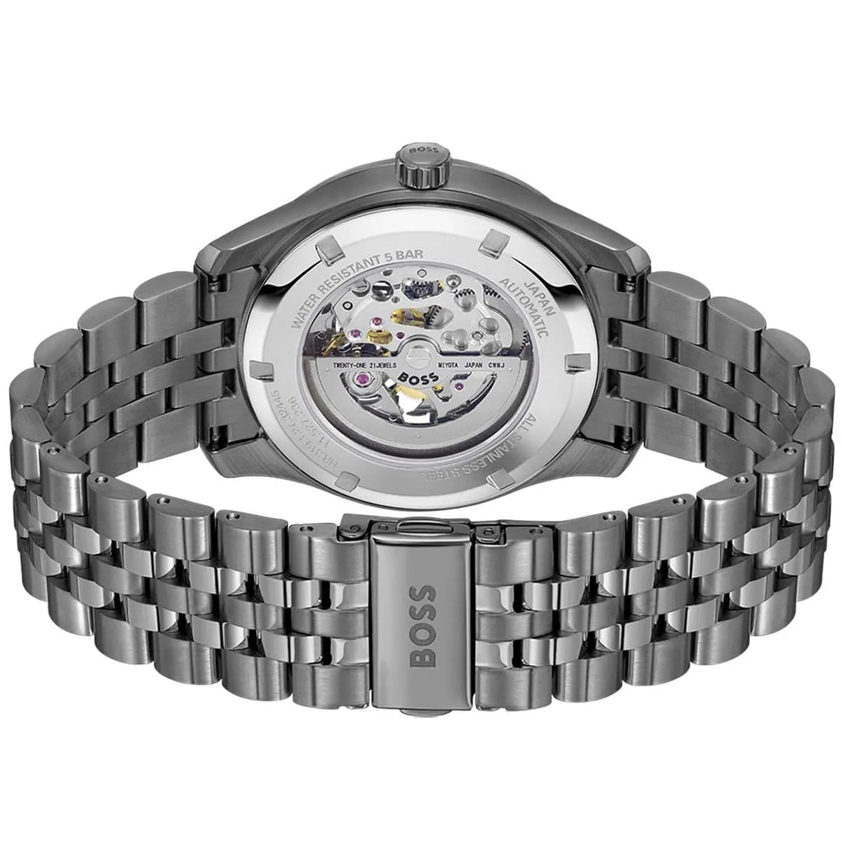 Hugo Boss Principle 1514254 41mm Men’s Automatic Watch – Blue Dial & Gunmetal Stainless Steel Bracelet