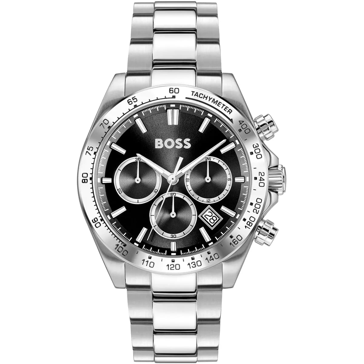 Hugo Boss Hero 1514267 43mm Men’s Chronograph Watch – Black Dial & Silver-tone Stainless Steel Link Bracelet
