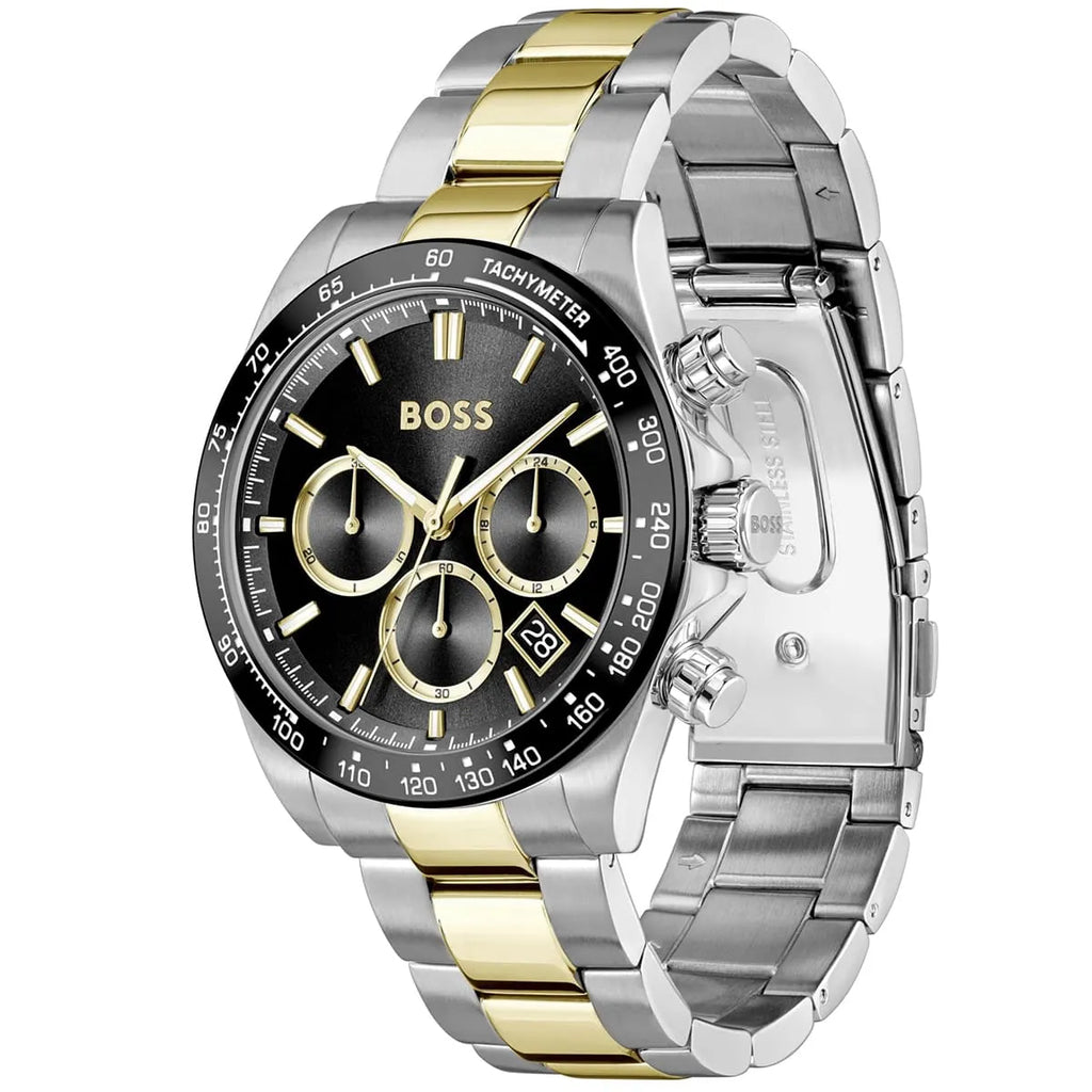 Hugo Boss Hero 1514269 43mm Men’s Chronograph Watch – Black Dial & Two-tone Stainless Steel Link Bracelet