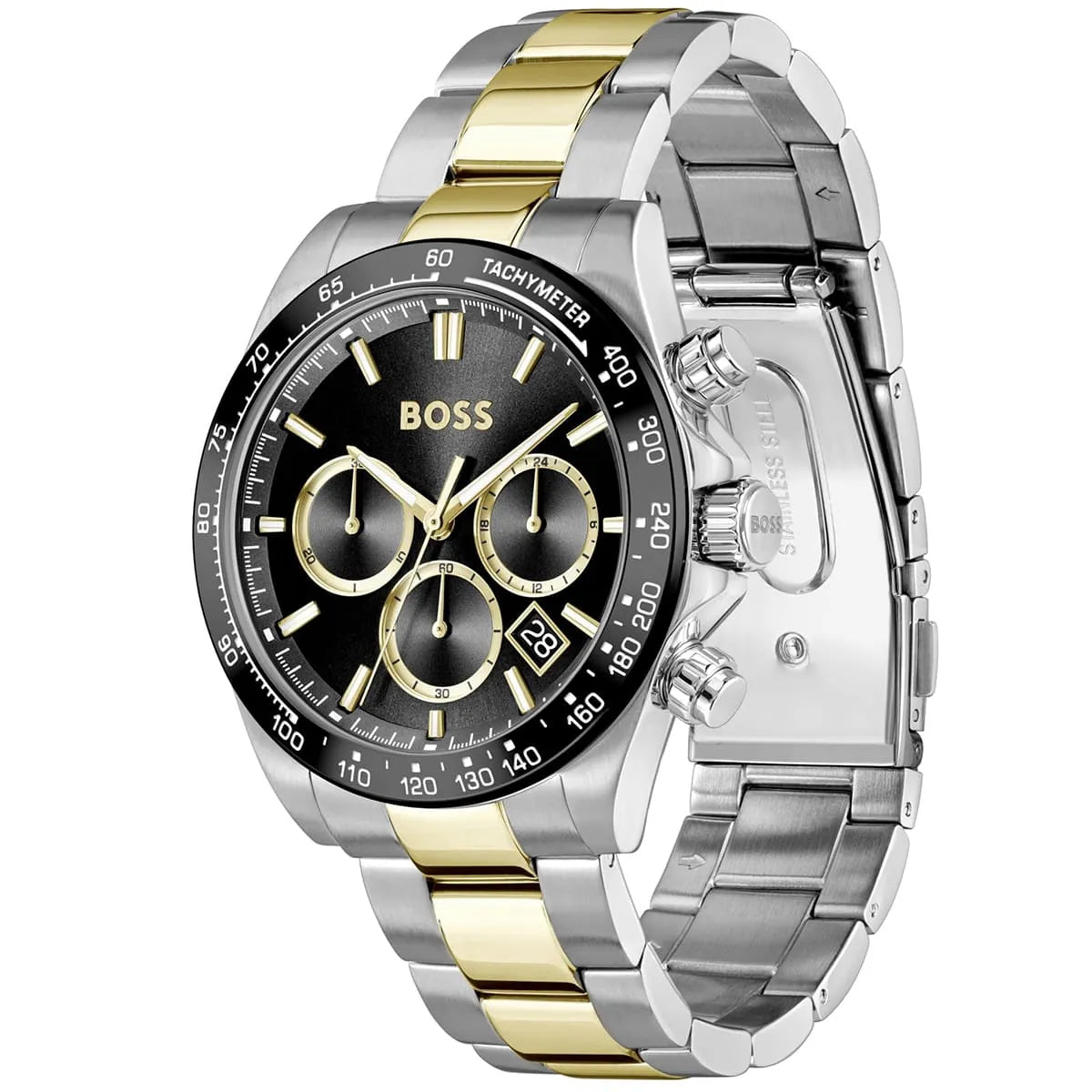 Hugo Boss Hero 1514269 43mm Men’s Chronograph Watch – Black Dial & Two-tone Stainless Steel Link Bracelet