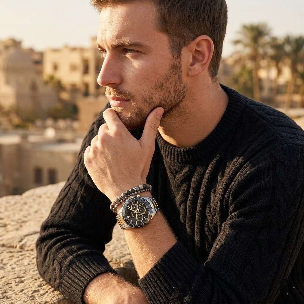 Hugo Boss Hero 1514269 43mm Men’s Chronograph Watch – Black Dial & Two-tone Stainless Steel Link Bracelet