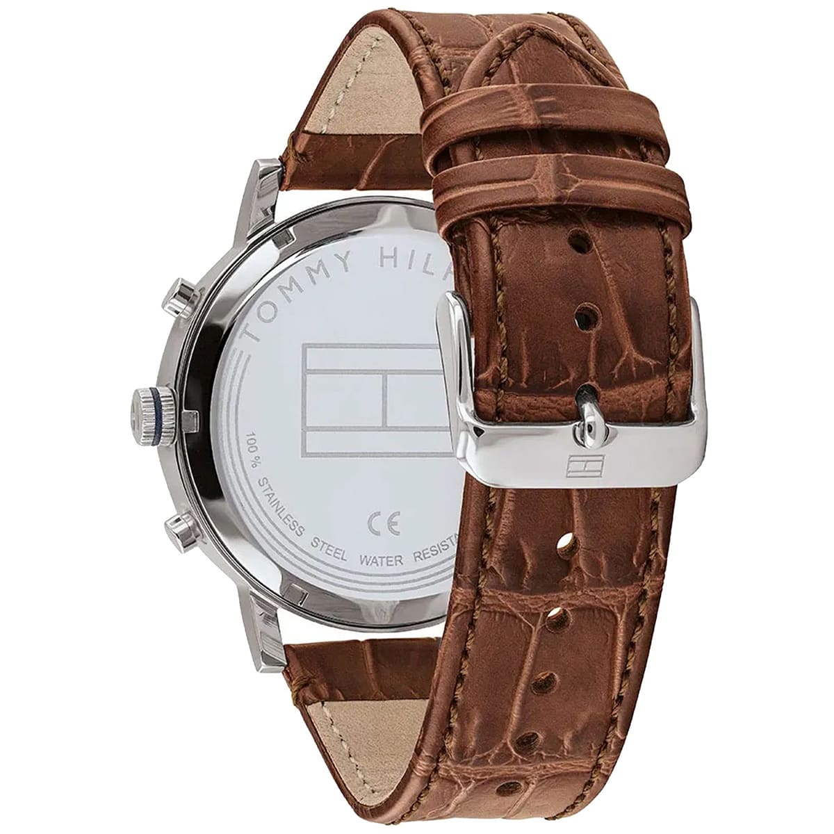 Tommy Hilfiger Evan 1710393 44mm Men's Chronograph Watch – Blue & Brown Genuine Leather Strap