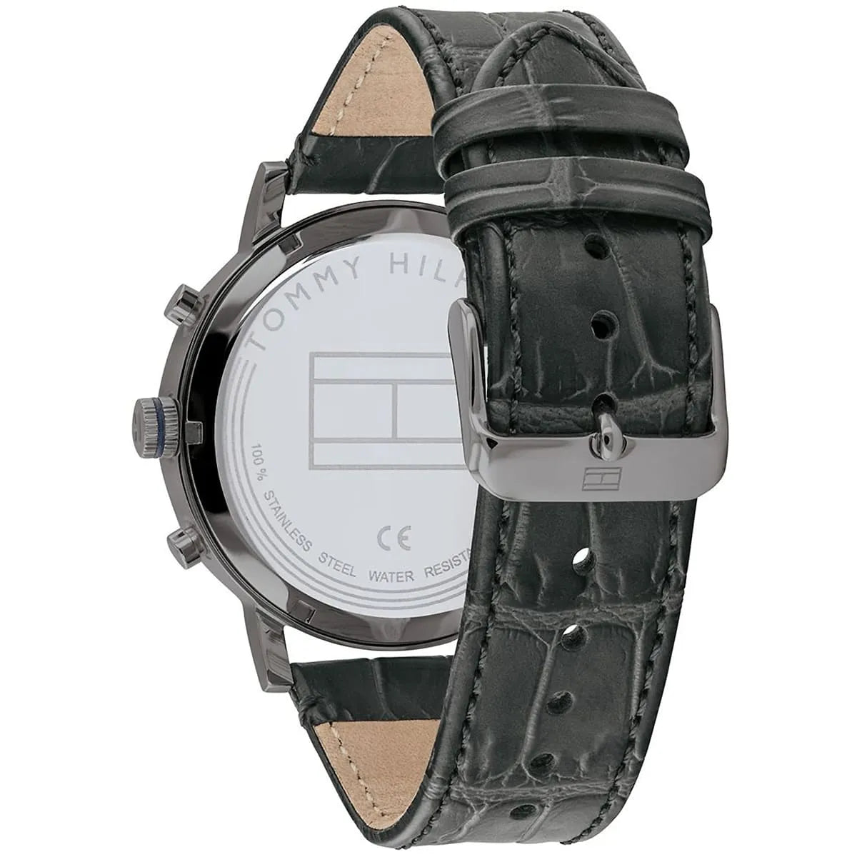 Tommy Hilfiger Evan 1710395 44mm Men's Chronograph Watch – Black & Black Genuine Leather Strap