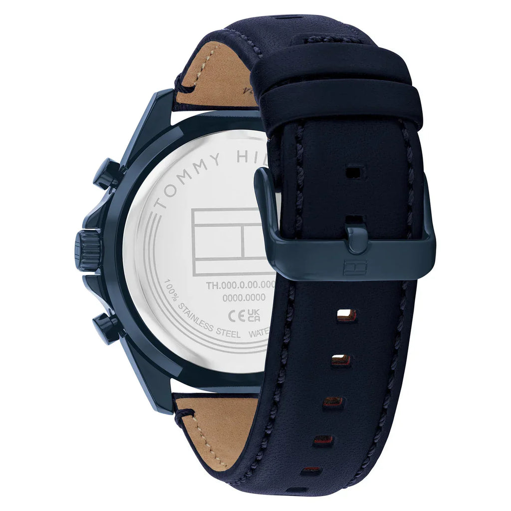 Tommy Hilfiger Jax 1710655 46mm Men's Multi-Function Watch – Navy Blue & Blue Genuine Leather Strap