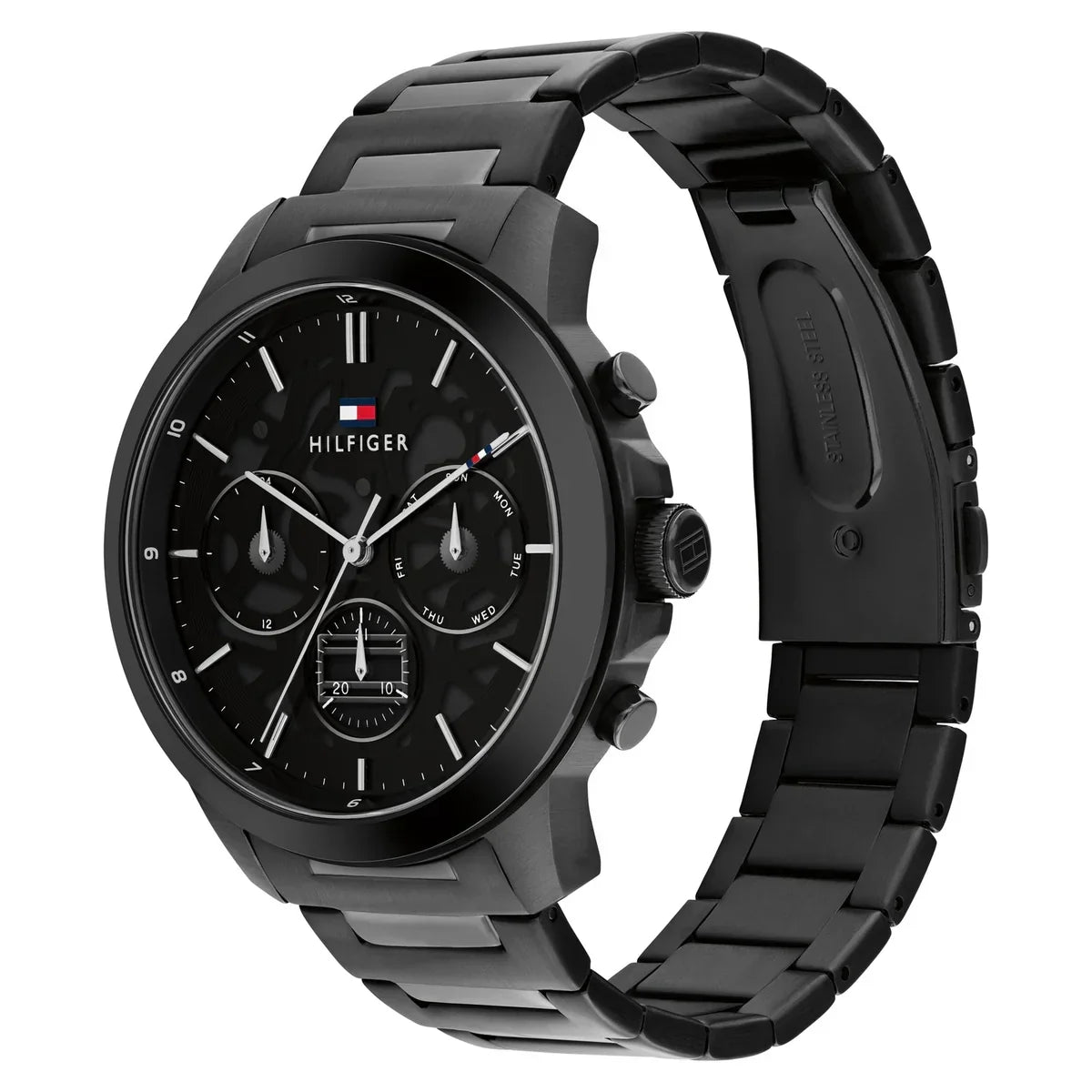Tommy Hilfiger Henry 1710685 44mm Men's Multi-Function Watch – Black Skeleton & Black Stainless Steel Bracelet