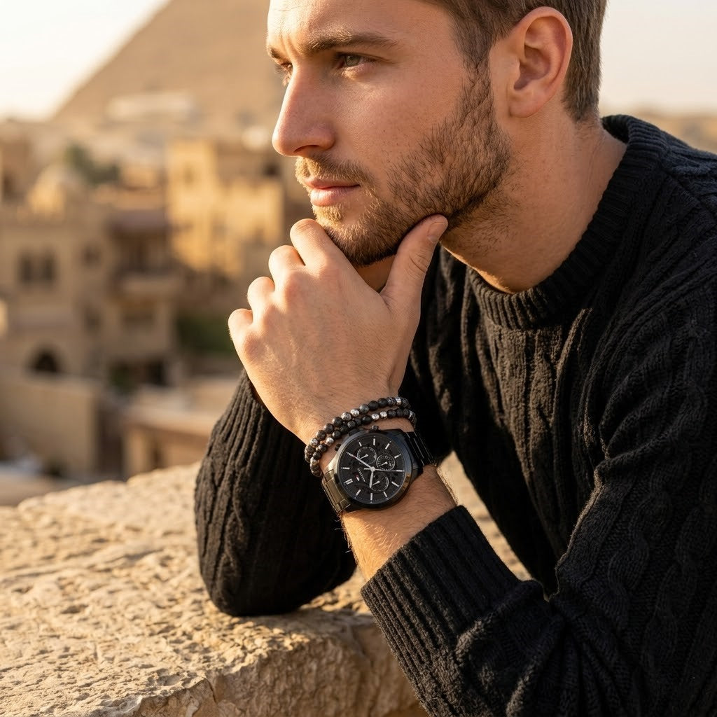 Tommy Hilfiger Henry 1710685 44mm Men's Multi-Function Watch – Black Skeleton & Black Stainless Steel Bracelet