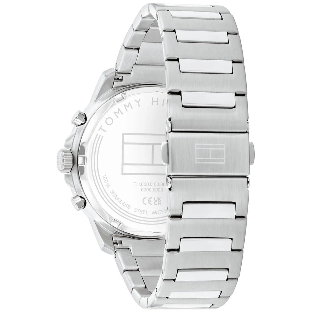 Tommy Hilfiger Henry 1710686 44mm Men's Multi-Function Watch – Green Skeleton & Silver Stainless Steel Bracelet