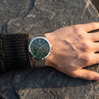 Tommy Hilfiger Henry 1710686 44mm Men's Multi-Function Watch – Green Skeleton & Silver Stainless Steel Bracelet