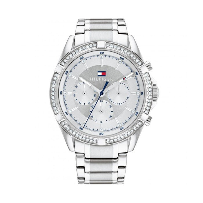 Tommy Hilfiger Kenzie 1782557 38mm Women's Multi-Function Watch – Silver Sunray & Silver Stainless Steel Bracelet