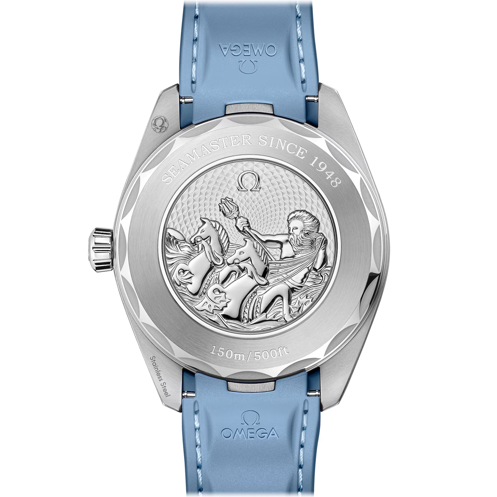 Omega Seamaster Aqua Terra Worldtimer 43mm Master Quality Watch – Summer Blue Dial & Light Blue Rubber Strap