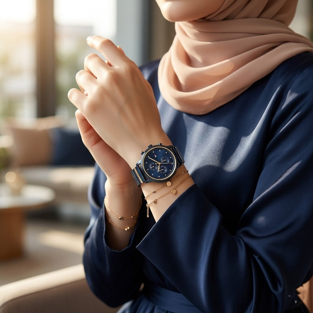 Tommy Hilfiger Blake 1781893 38mm Women's Multi-Function Watch – Navy Blue & Navy Blue Stainless Steel Bracelet